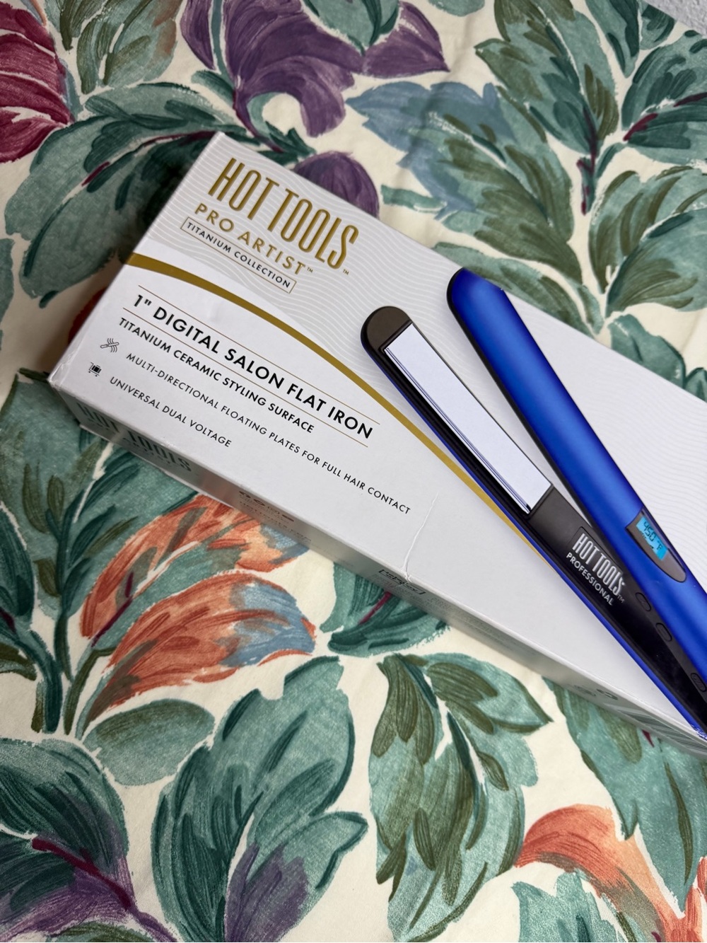 NWT Hot Tools Blue 1" Digital Salon Flat Iron - Picture 6 of 6